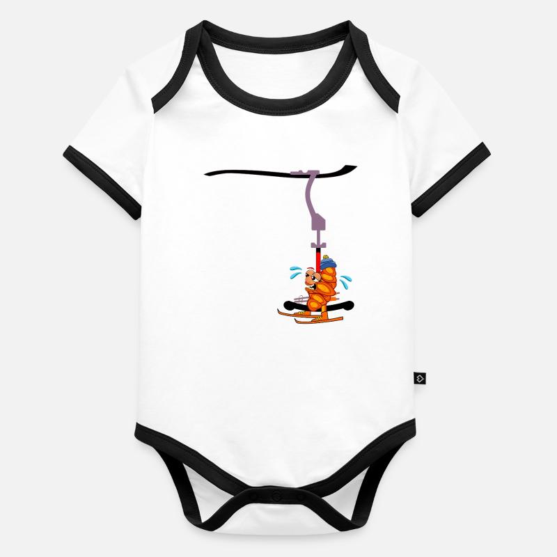 REMONTÉE MÉCANIQUE SKI HAMBURGER FRANZBRÖTCHEN Body Bébé bio contrasté manches courtes