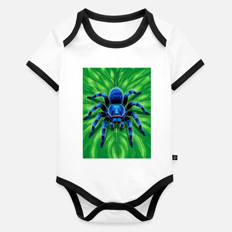 Gooty Sapphire Tarantula  Brilliant blue spider Baby Bio-Kurzarm-Kontrastbody