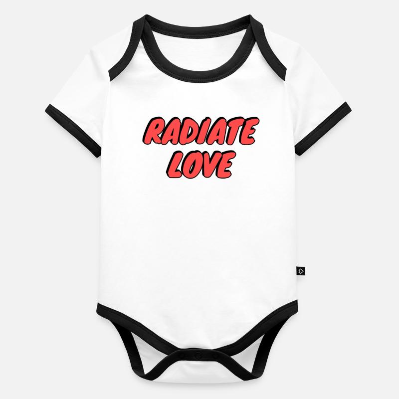 Typografie von Radiate Love Baby Bio-Kurzarm-Kontrastbody