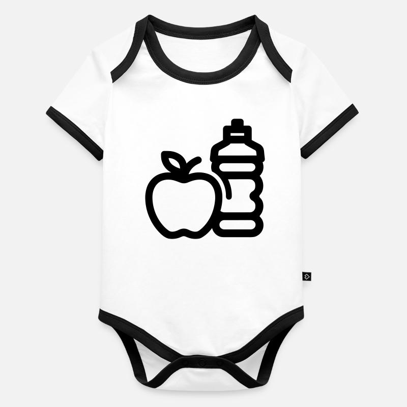 Mode de Vie Sain Body Bébé bio contrasté manches courtes