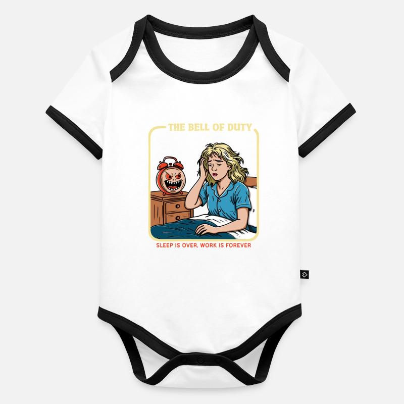 La cloche du devoir Body Bébé bio contrasté manches courtes