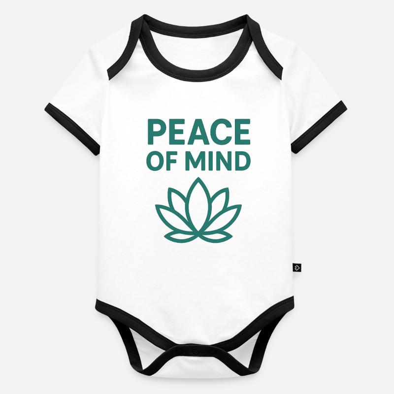 Frieden des Geistes Blatt-Design Body Bébé bio contrasté manches courtes