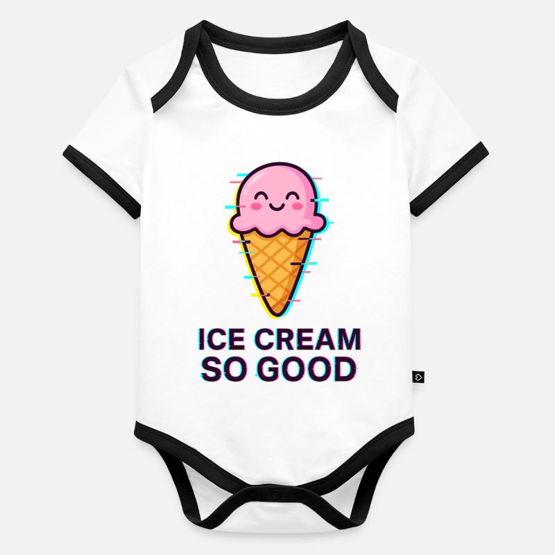 Eiscreme Genuss Organic Baby Contrasting Bodysuit