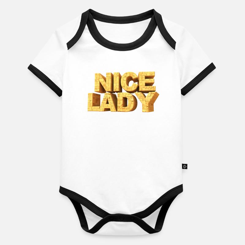 Nice Lady – Lettres monumentales dans le ciel Body Bébé bio contrasté manches courtes