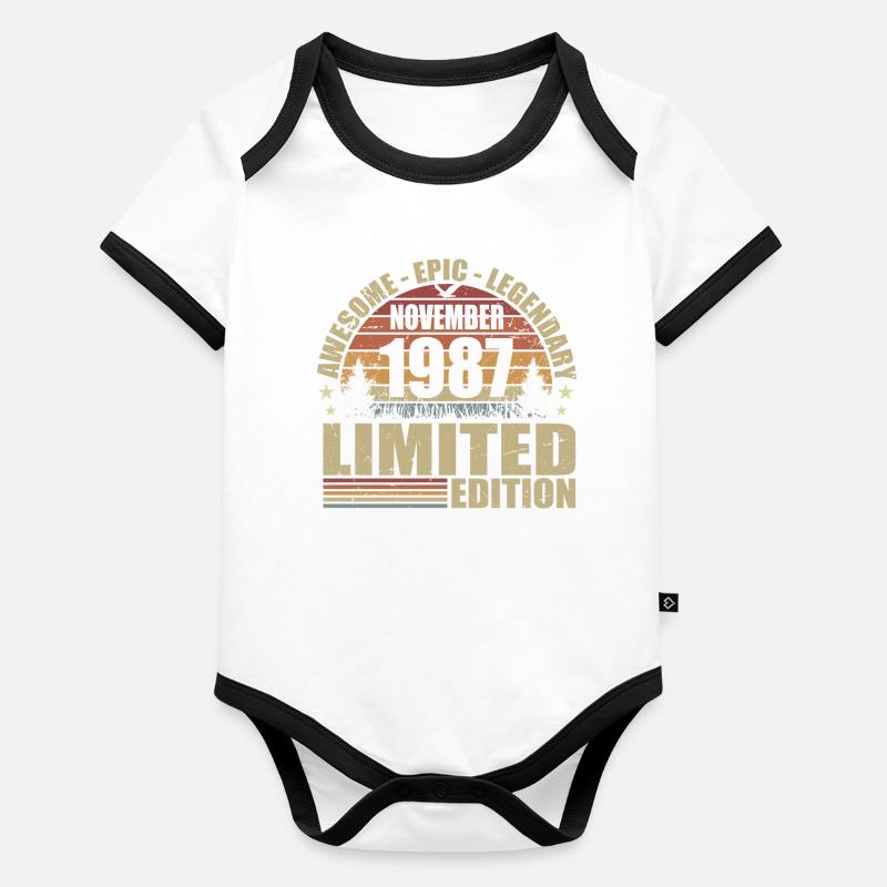 November 1987 Limited Edition Retro November 1987 Baby Bio-Kurzarm-Kontrastbody