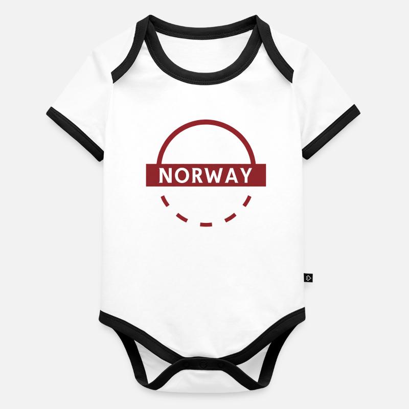 Norwegen Emblem Runder Ring Baby Bio-Kurzarm-Kontrastbody