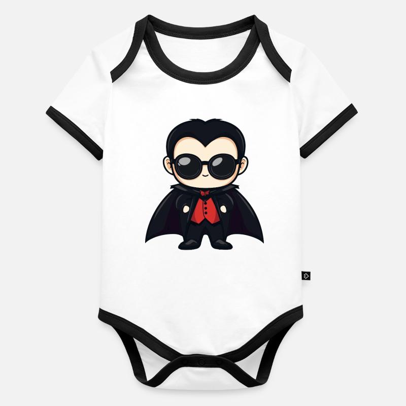 Vampir Halloween Baby Bio-Kurzarm-Kontrastbody