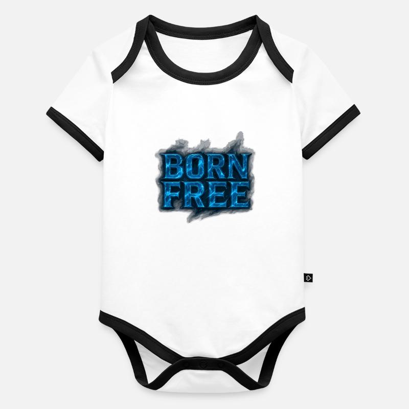 Born Free Design – Liberté et indépendance Body Bébé bio contrasté manches courtes