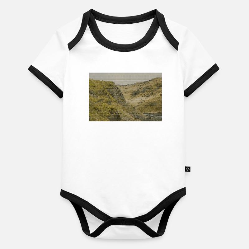 Canyon en maille géométrique Body Bébé bio contrasté manches courtes