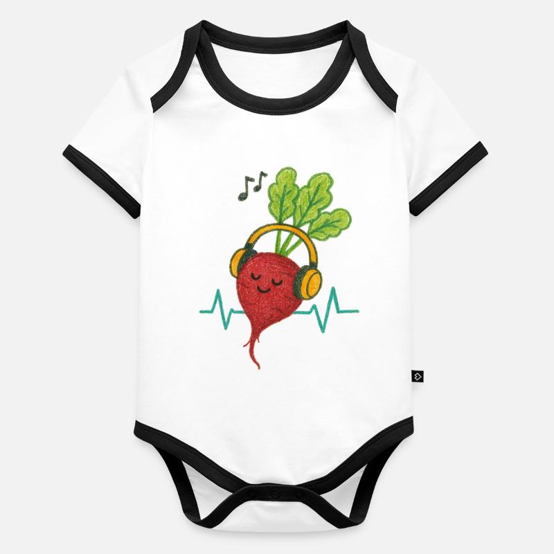 Beet Beats und Kopfhörer Baby Bio-Kurzarm-Kontrastbody