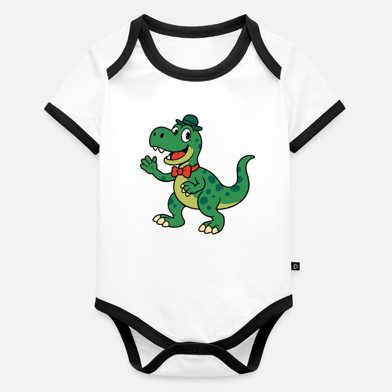 Disonaure Vintage Old Style Baby Bio-Kurzarm-Kontrastbody