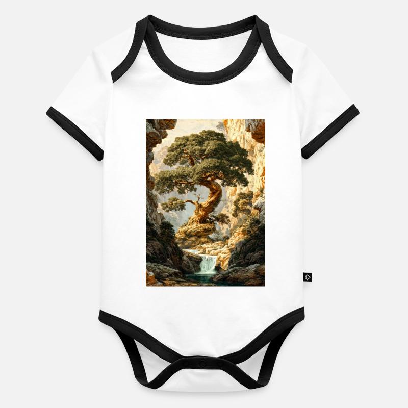 Uralter Baum in den Canyon Falls Baby Bio-Kurzarm-Kontrastbody