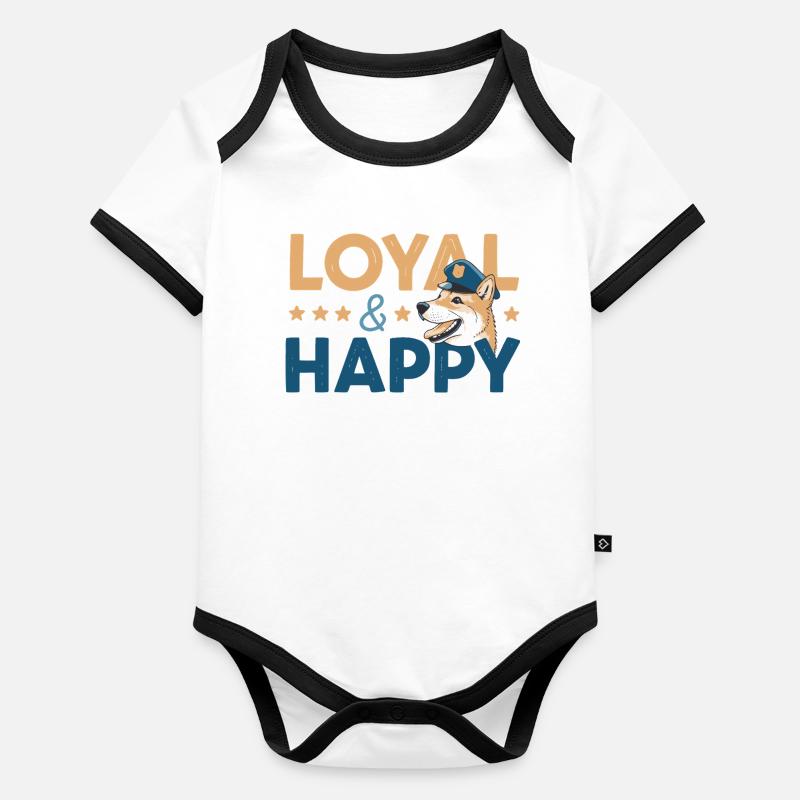 Loyal & Happy Graphic Body Bébé bio contrasté manches courtes