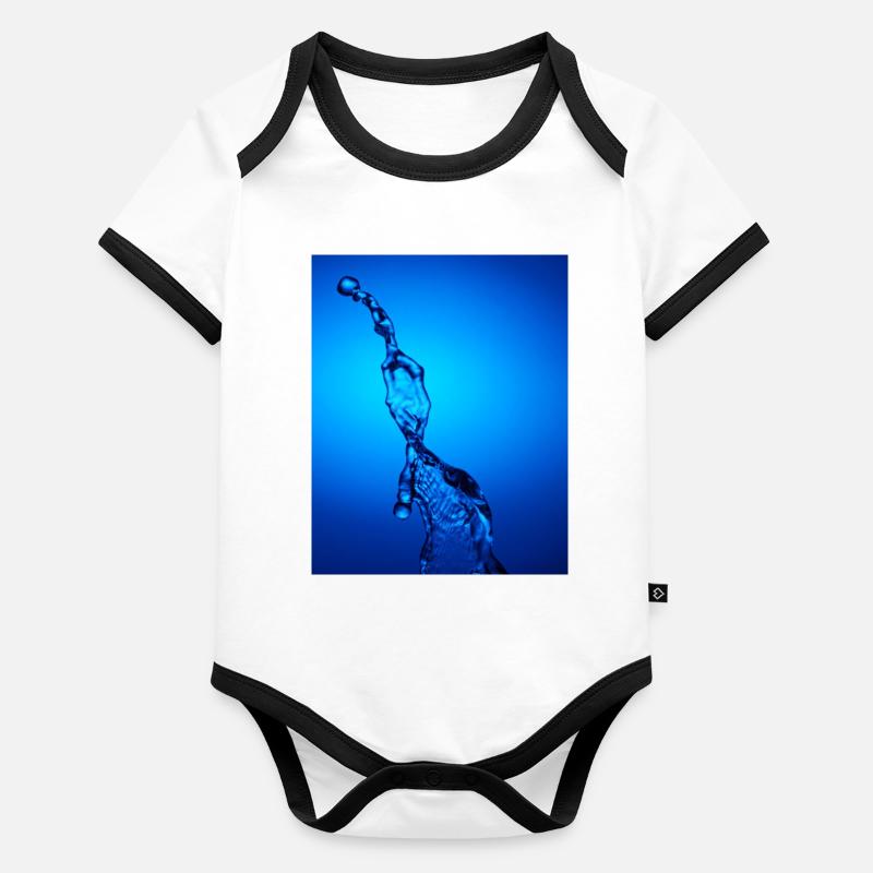 Blau hinterleuchtetes Wasser Abstrakt Baby Bio-Kurzarm-Kontrastbody