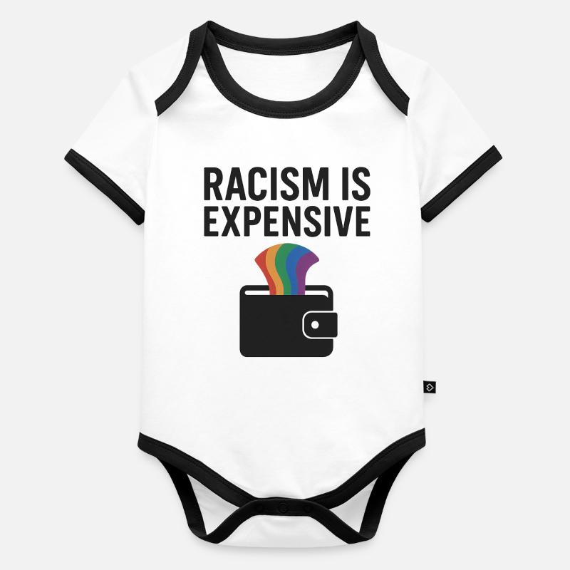 Le racisme coûte cher – Rainbow Wallet Body Bébé bio contrasté manches courtes