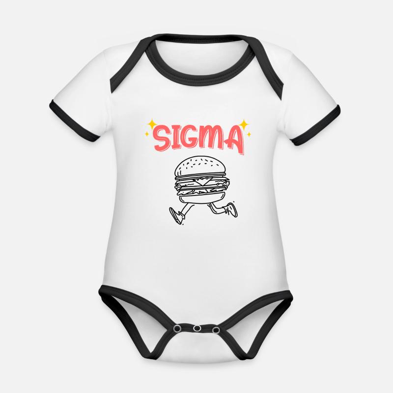 Sigma Burger Sprint - Organic Baby Contrasting Bodysuit - white/black