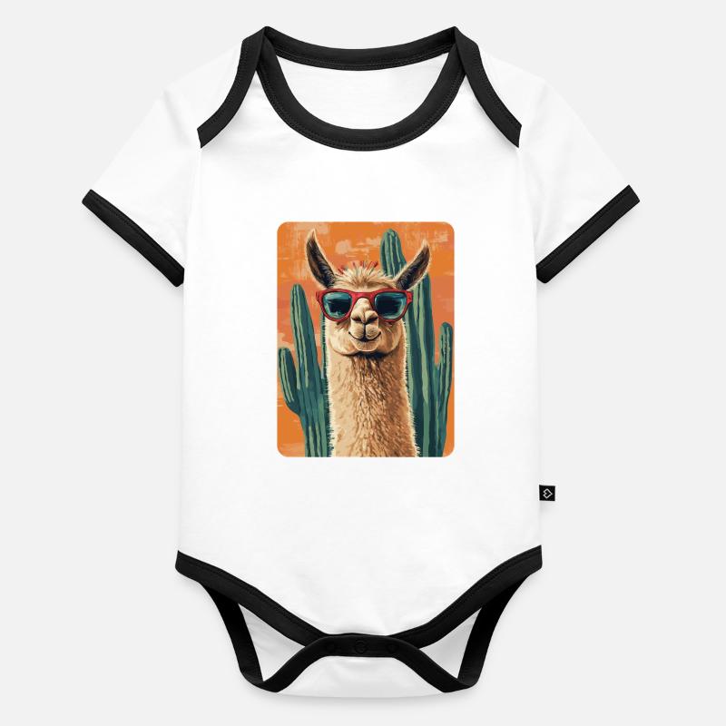 lama Body Bébé bio contrasté manches courtes