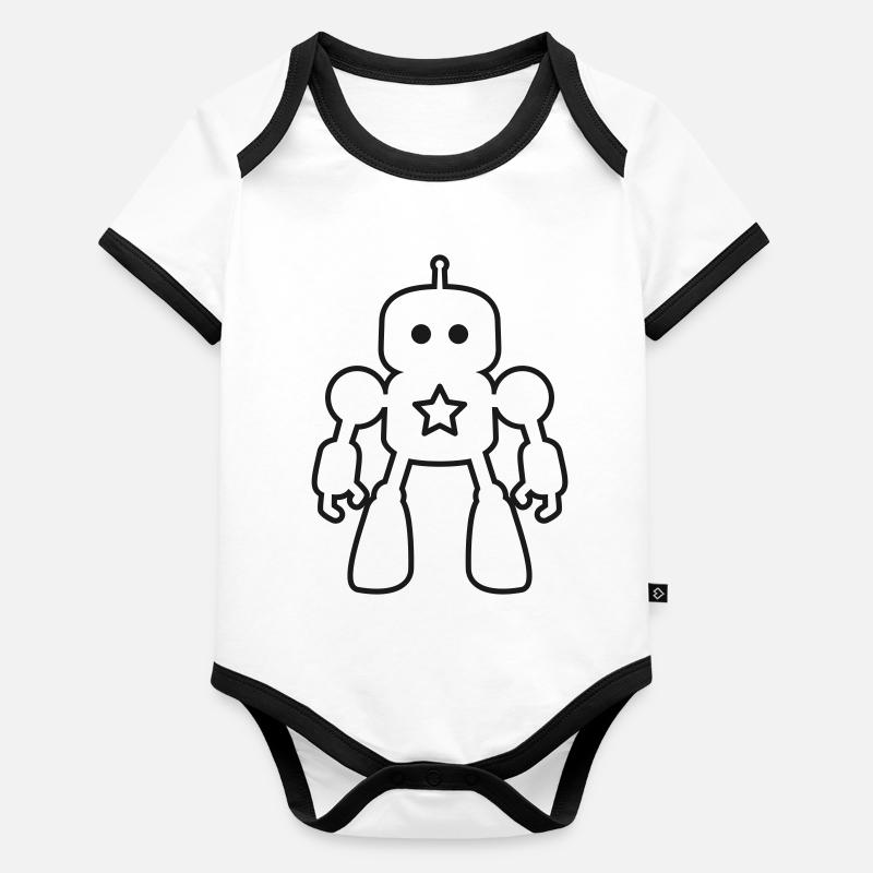 Robots – Intelligence artificielle Conception de science-fiction Body Bébé bio contrasté manches courtes