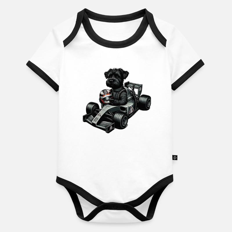 Boomer Dog Formula Kart Organic Baby Contrasting Bodysuit