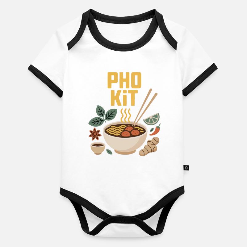 Pho Kit Mix Baby Bio-Kurzarm-Kontrastbody