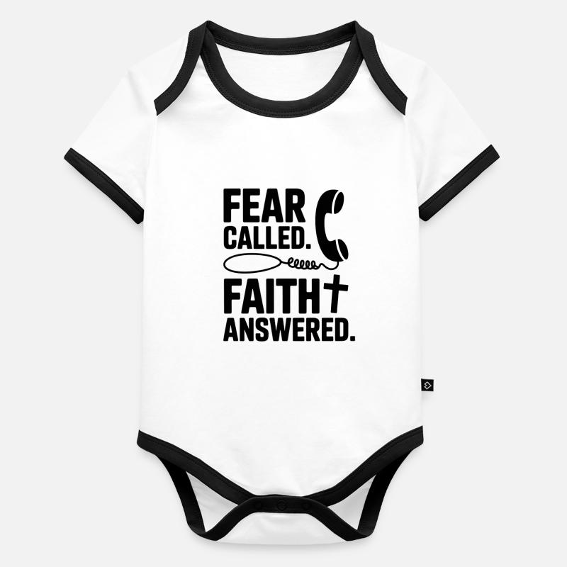 Fear Called Faith Answered Jesus Baby Bio-Kurzarm-Kontrastbody