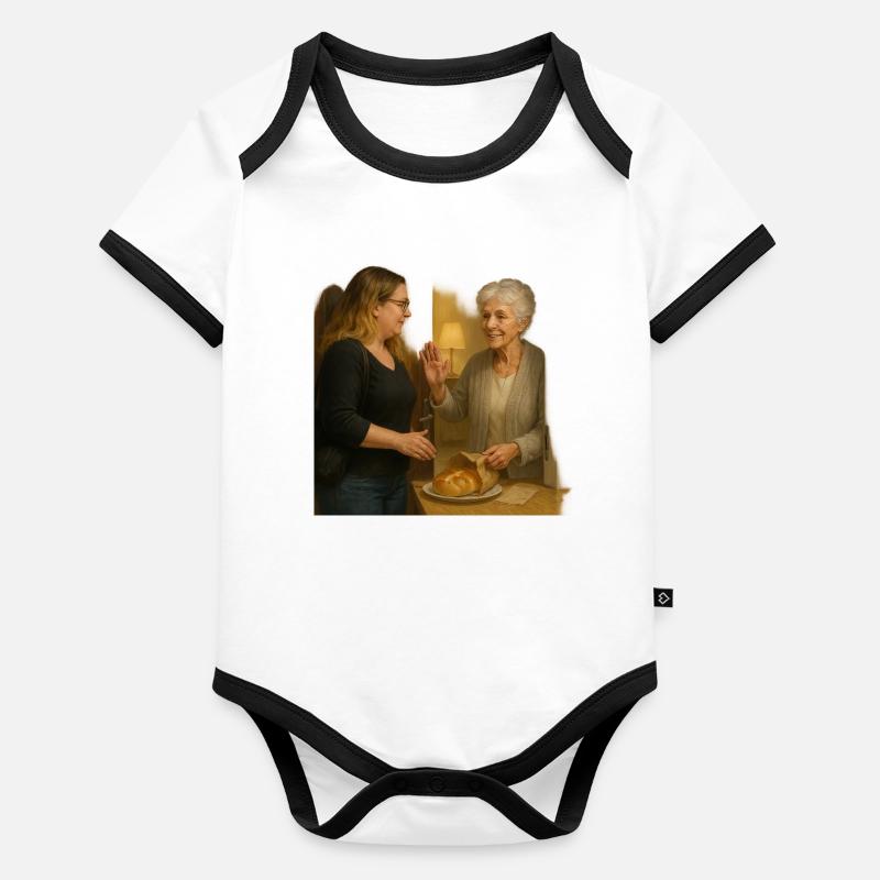 Scène de quartier conviviale Body Bébé bio contrasté manches courtes