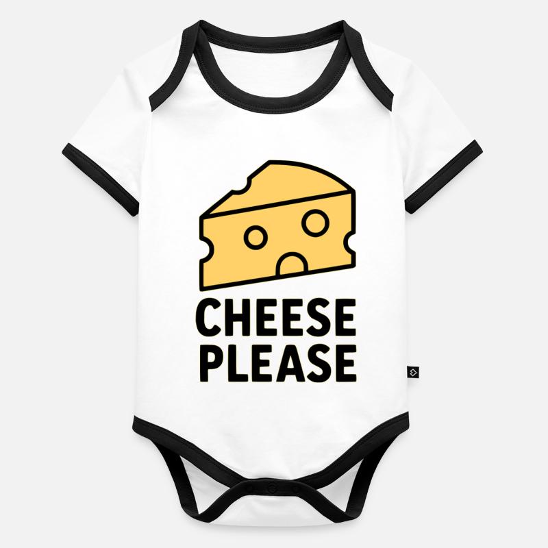 Fromage, s’il vous plaît Body Bébé bio contrasté manches courtes