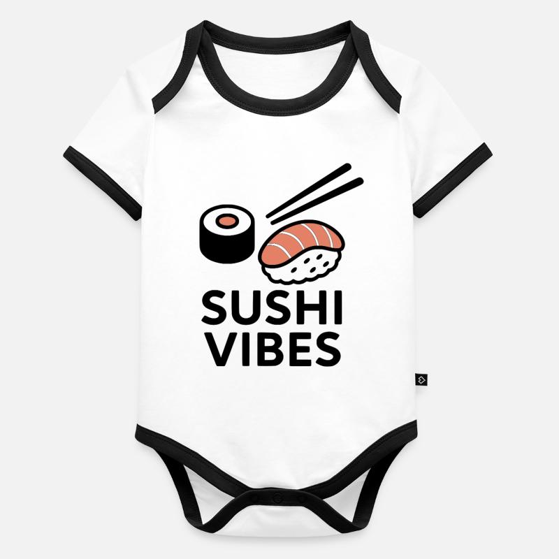 Ambiance sushi Body Bébé bio contrasté manches courtes