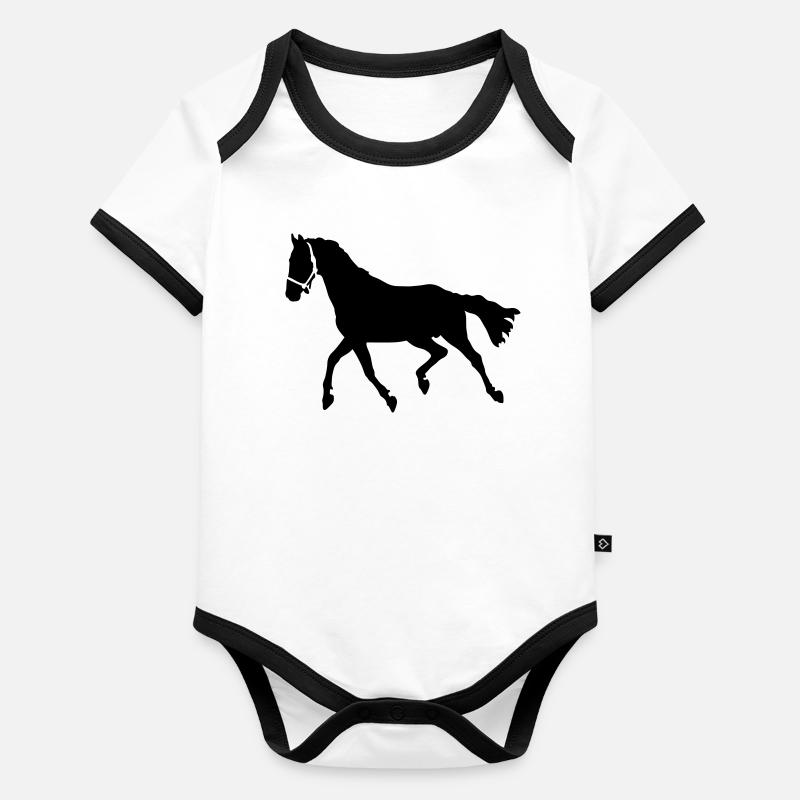 Cheval Body Bébé bio contrasté manches courtes