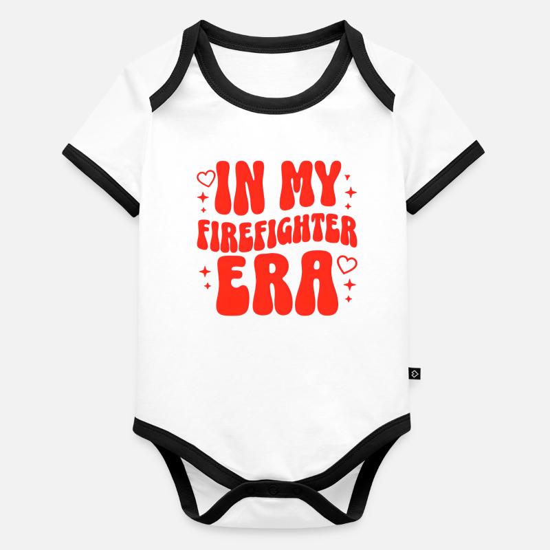 Firefighter Era Fire Brigade Volunteer Training Organic Baby Contrasting Bodysuit