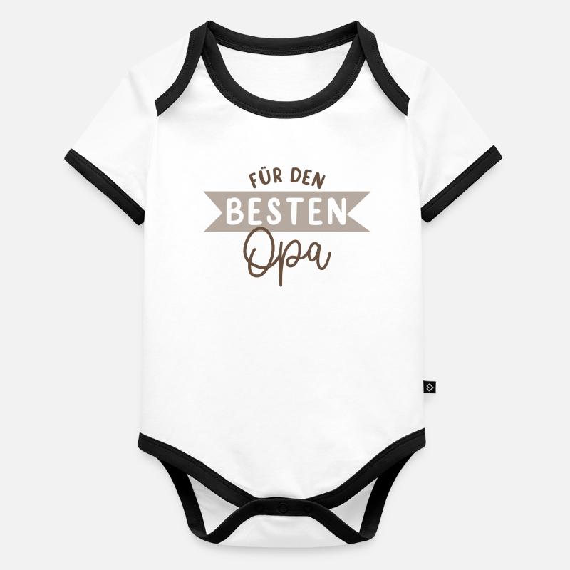 pour le meilleur papy Body Bébé bio contrasté manches courtes