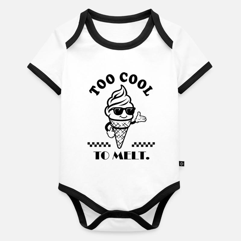 Too Cool To Melt Baby Bio-Kurzarm-Kontrastbody