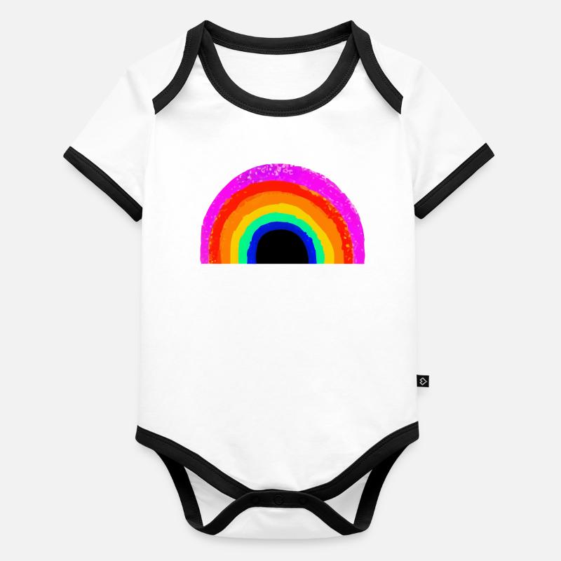 Vivid Rainbow Arch Organic Baby Contrasting Bodysuit