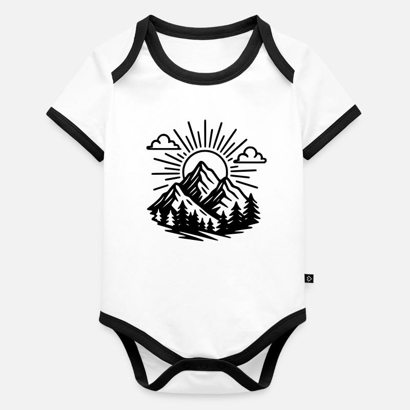 Berge Baby Bio-Kurzarm-Kontrastbody