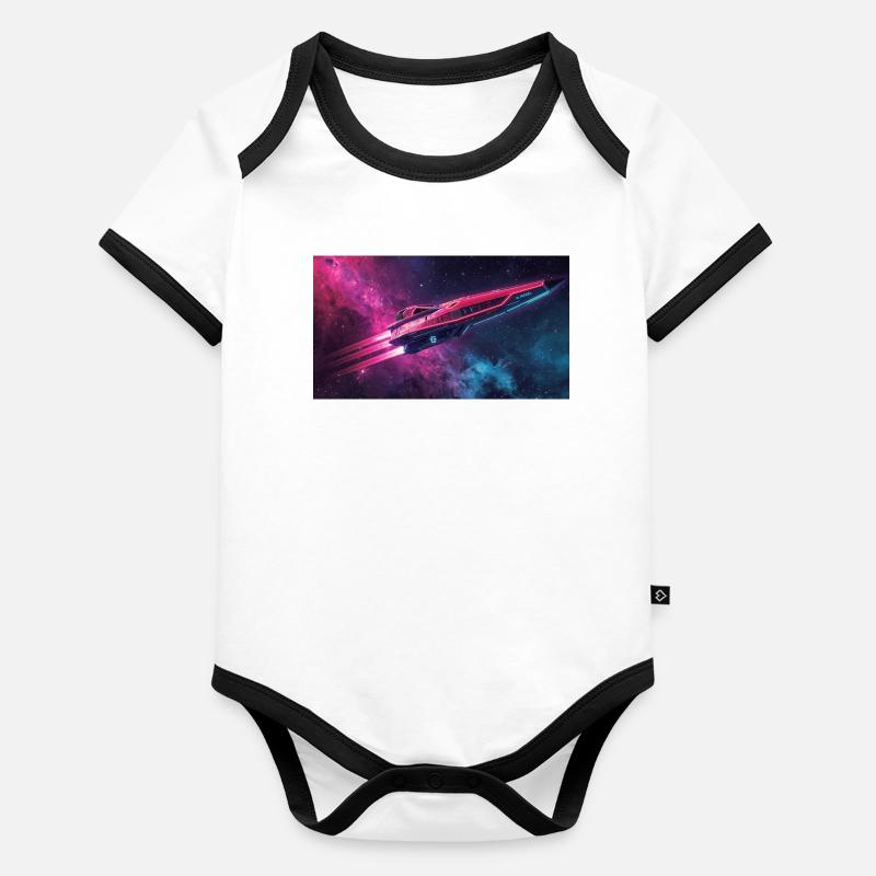 spaceship Organic Baby Contrasting Bodysuit