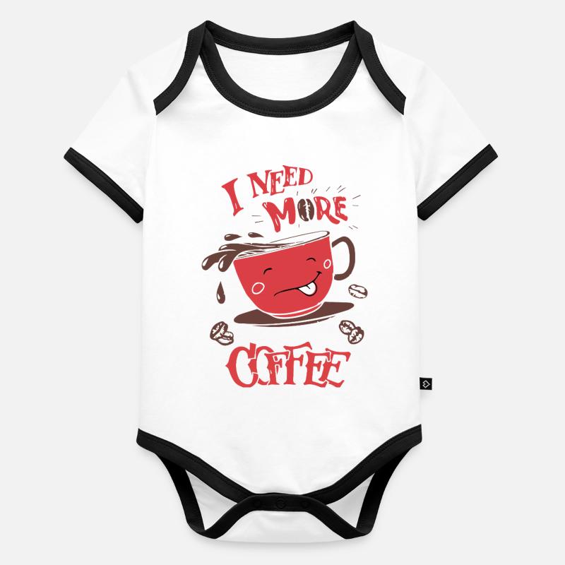 Mehr Kaffee Bitte Baby Bio-Kurzarm-Kontrastbody