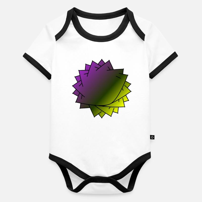 Gradient Leaf Spirale Baby Bio-Kurzarm-Kontrastbody