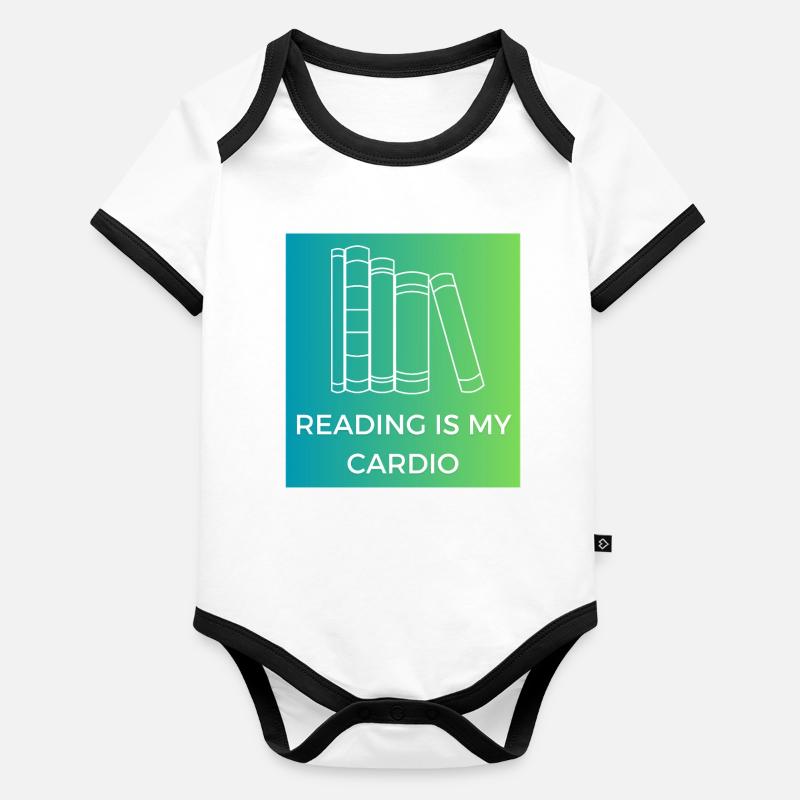 La lecture, c’est mon cardio Body Bébé bio contrasté manches courtes