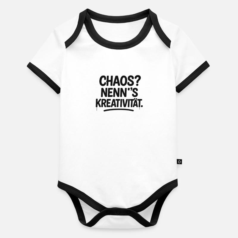 Chaos oder Kreativität Baby Bio-Kurzarm-Kontrastbody