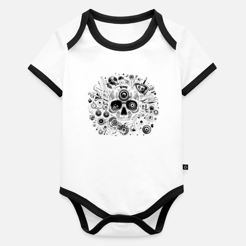 CRÂNE STEAMPUNK Body Bébé bio contrasté manches courtes