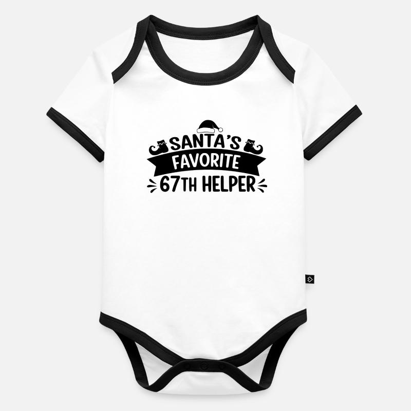 Santa's Favorite 67th Helper Organic Baby Contrasting Bodysuit