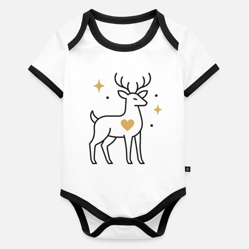 Herzdeer with star accent Organic Baby Contrasting Bodysuit