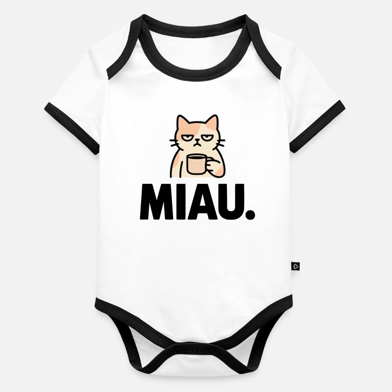 Miau Morgenmuffel Baby Bio-Kurzarm-Kontrastbody