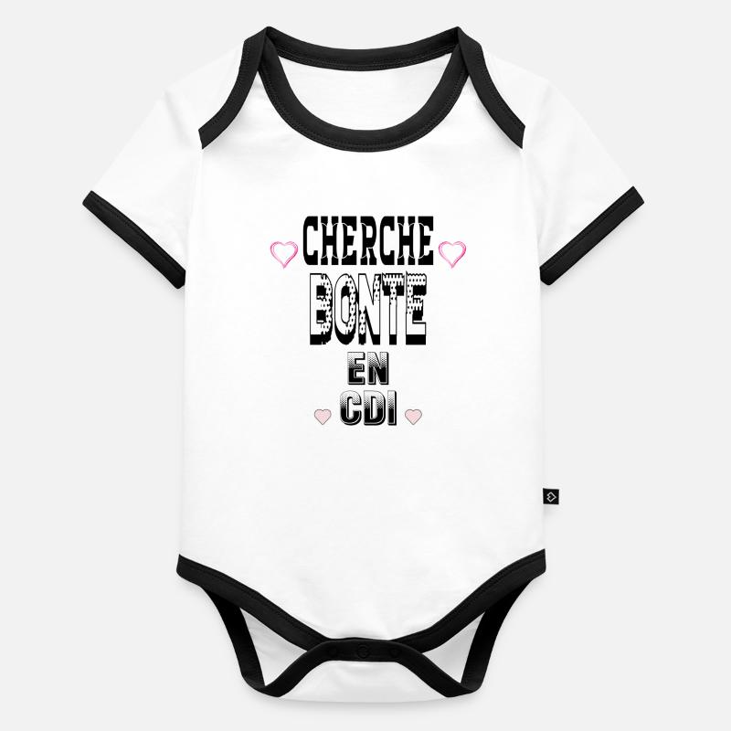 Cherche Bonté en CDI Body Bébé bio contrasté manches courtes