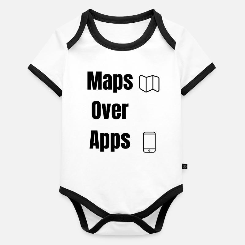 Maps Over Apps – Travel Shirt Organic Baby Contrasting Bodysuit