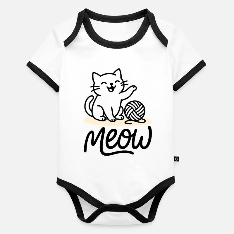 Miaou Chat Body Bébé bio contrasté manches courtes
