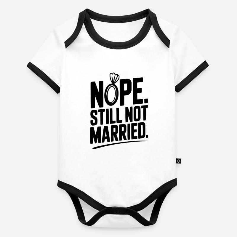 Non, toujours pas mariée Body Bébé bio contrasté manches courtes