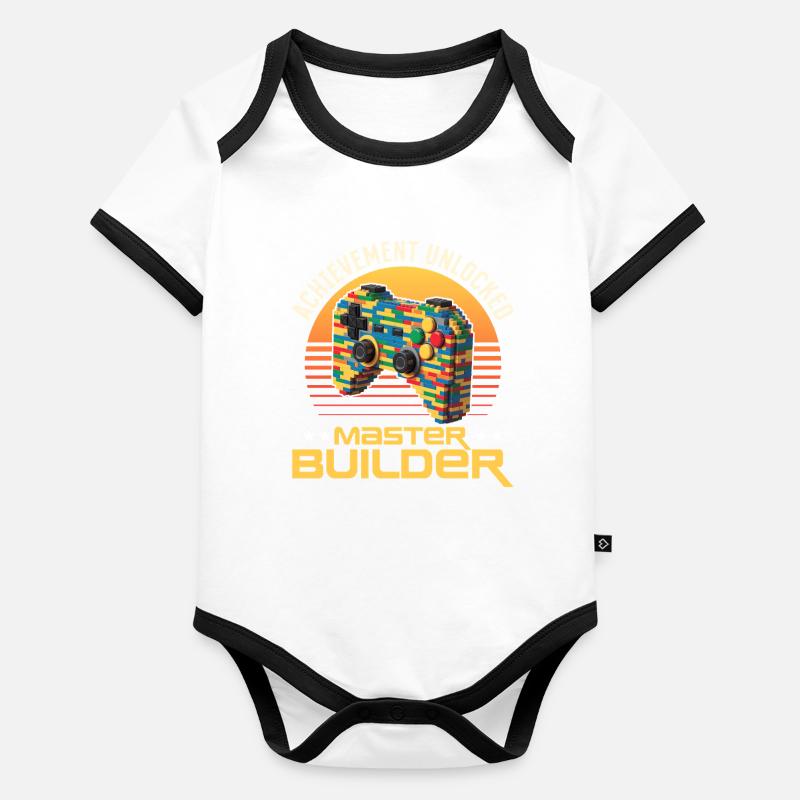 Building Blocks Gamer Gaming Brick Builder Organic Baby Contrasting Bodysuit