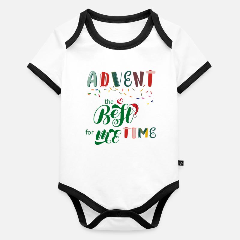 Advent Die Beste Zeit Baby Bio-Kurzarm-Kontrastbody