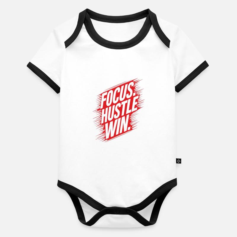 Fokus Hustle Win Baby Bio-Kurzarm-Kontrastbody